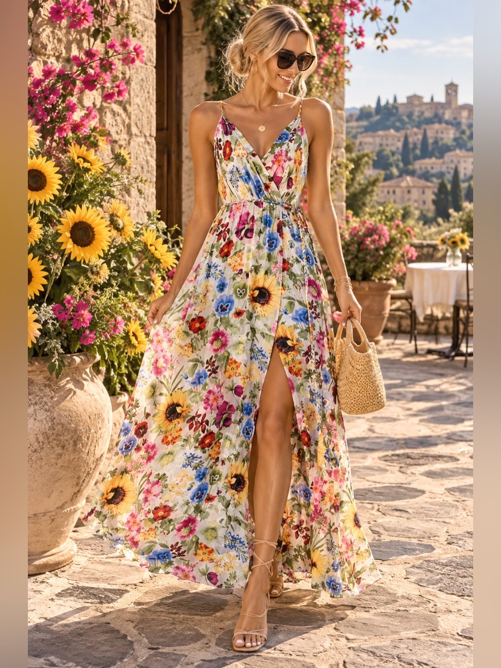 Alice + Olivia Samantha Mock Wrap Maxi Dress Sunday Stroll size 4 video